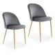 thumbnail image 1 of Sillas de Comedor de Terciopelo con Patas de Acero Acabado Tipo Madera Estilo Moderno - Sillas de Comedor Tapizadas Minimalista con Relleno Suave Set 2 Piezas Oxford, 1 of 5