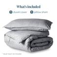 thumbnail image 7 of Bare Home Luxury Duvet Cover and Sham Set - Premium 1800 Collection - Ultra-Soft - Twin/Twin-XL, Heather Charcoal, 2-Pieces, 7 of 7