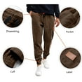 thumbnail image 6 of Timoontee Lightweight Workwear Drawstring Waist Trousers Pull On Pants Straight Leg Fishing Hiking Pants for Men Sweatpants with Pocket Casual Jogger Cargo Pants Coffee L, 6 of 8