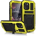 thumbnail image 2 of Compatible with iPhone 13 Pro Max Case Metal Phone Case Stand Built in Screen Protector Outdoor Sports Heavy Duty Protection Shockproof Cover (2021 6.7 lnch) Yellow, 2 of 16