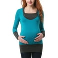 thumbnail image 2 of Maternity Long Sleeve Hooded Active Workout Top, 2 of 3