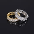 thumbnail image 3 of Geometric Zircon Ring Unisex Inlay Gold Plated Hip Hop, 3 of 7