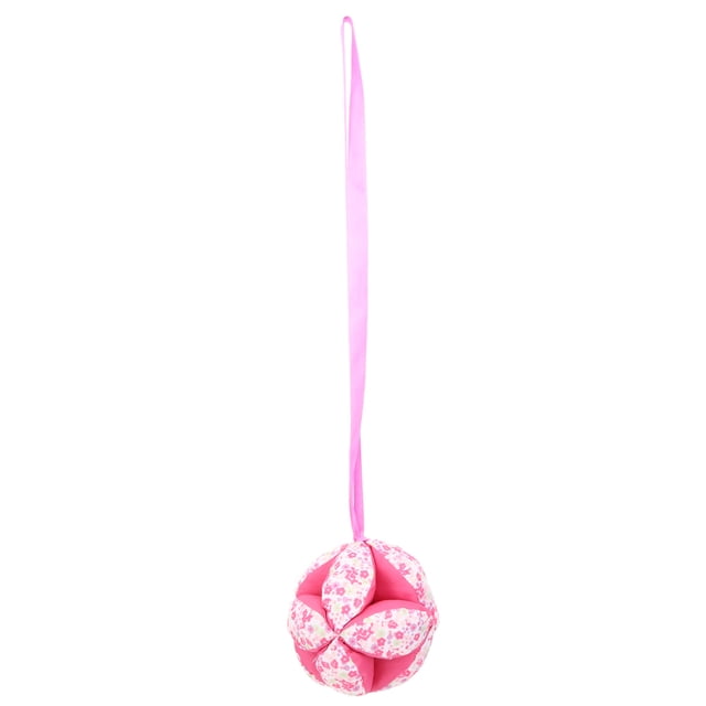 Bola de colores con cinta Interacción entre padres e hijos Juguete de bola de sonajero para ni?os bebés (rojo)