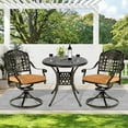 thumbnail image 7 of MEETWARM 3-Piece Outdoor Patio Dining Set, All-Weather Cast Aluminum Patio Conversation Set with 2 Cushions Swivel Rocker Chairs and 31" Round Table for Backyard Garden Deck, 2.2" Umbrella Hole, 7 of 7