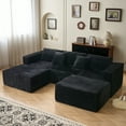 thumbnail image 6 of Garaneeds Modular Sectional Sofa for Living Room, 110" Boneless U-Shaped Couch, 5-Seat, Black, 6 of 11