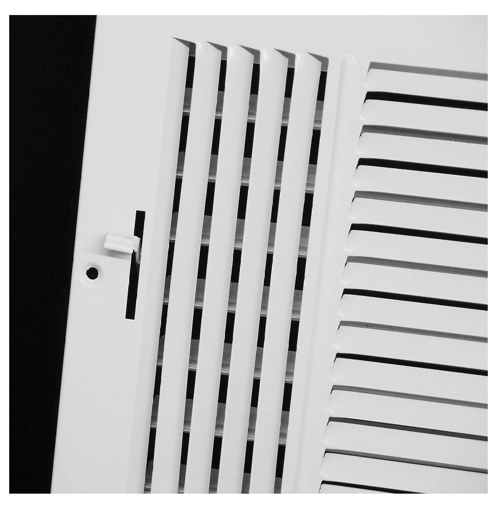 16'' X 6'' 3-Way AIR Supply Grille - Vent Cover & Diffuser - Flat Stamped Face - White [Outer Dimensions: 17.75''w X 7.75''h]