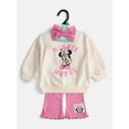 thumbnail image 2 of Minnie Mouse Baby Girl’s Crewneck Sweatshirt, Leggings and Headband Set, 3 Piece, Sizes 0/3M-24M, 2 of 4