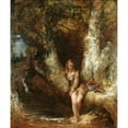 thumbnail image 2 of Alfred Woolmer 20x23 Black Ornate Framed Double Matted Museum Art Print Titled: Girl Seated Before a Woodland Pool, 2 of 5