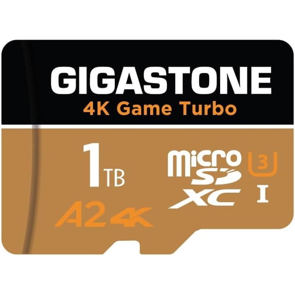 Gigastone 1TB Game Turbo Micro SD Card, UHS-I U3 C10 Class 10 Nintendo-Switch Compatible, 4K UHD Video 100MB/s, with [5-yrs Free Data Recovery]