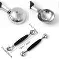 thumbnail image 3 of 1 PC Double Sided Melon Baller, Stainless Steel Melon Scoop Double Scoop Ice Cream Cone Double Dessert Scoop for Fruit Ice Cream, 3 of 4