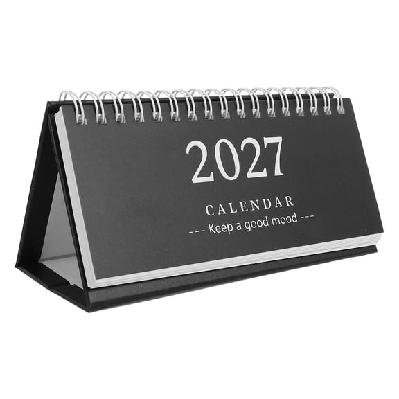 LOLIPPYY 2027 Standing Desk Calendar in Black, Minimalist Design for Space Saving, Monthly Planner Organizer
