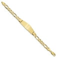 thumbnail image 2 of 14K Yellow Gold Flat Figaro Link Soft Diamond Shape ID Bracelet, 2 of 6