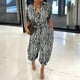 thumbnail image 1 of ICHUANYI Clearance Women Lady Bandage Lapel Slim Long Button Rompers Long Pants Jumpsuits Trousers ICHUANYI "ICHUANYI", 1 of 4