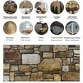 thumbnail image 5 of Dundee Deco 3D Wall Panels - Cladding, Brown Off-White Stone Look Wall Paneling, Styrofoam Facing for Interior and Exterior Applications, DIY, SAMPLE, Size 10 x 10 in., 5 of 9