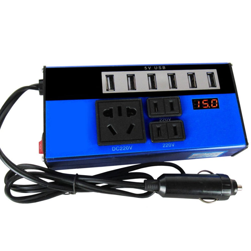 High Power Car Power Inverter 1500W DC12V24V to DC110V220V Converter with 6USB