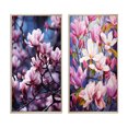 thumbnail image 2 of Designart "violet Magnolias Mystic Magnolias Black" Magnolias Framed Wall Art Set Of 2 - Purple Floral Framed Canvas Set For Living Room Decor, 2 of 7