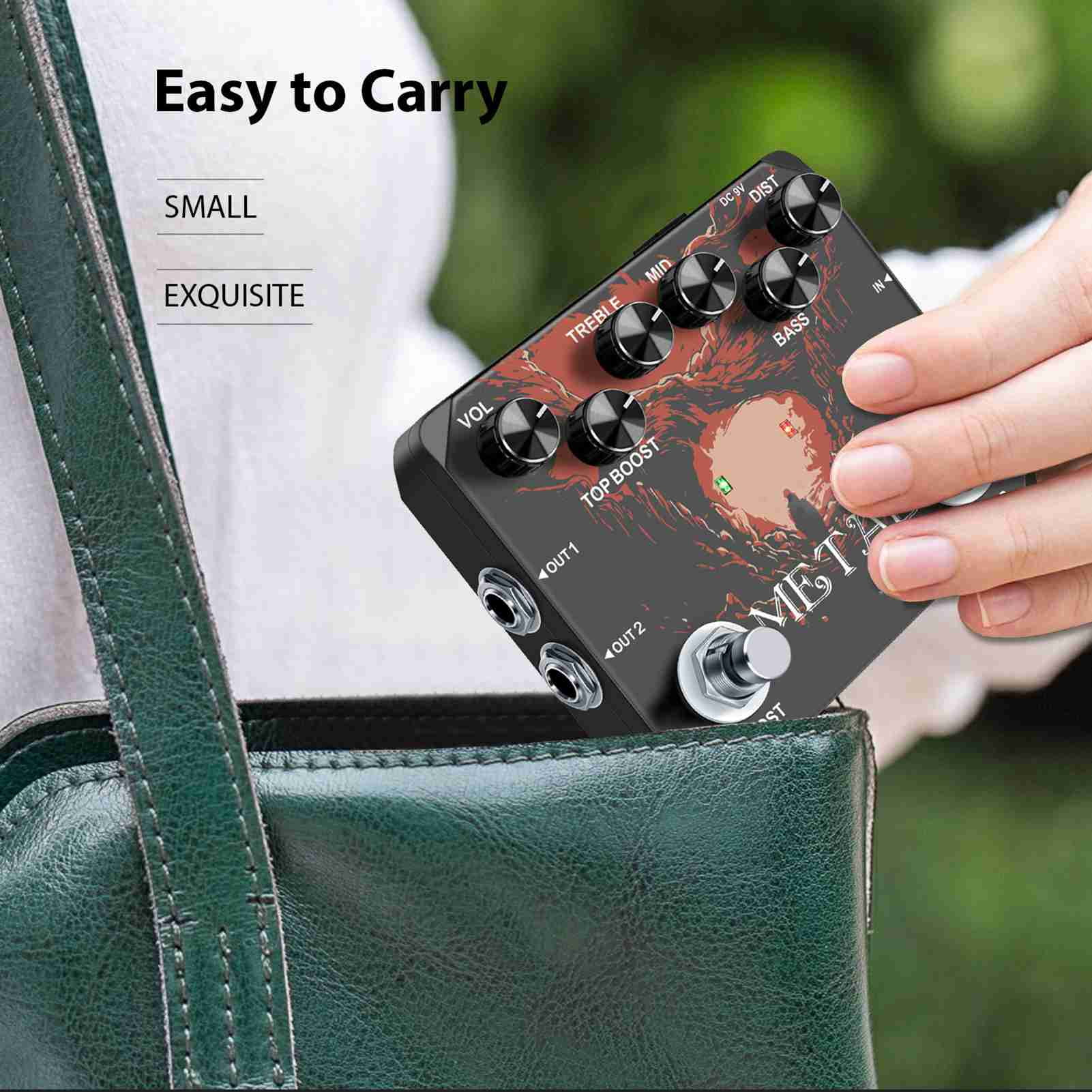 Metal Guitar Effect Pedal, Heavy Metal Distortion Pedal for Electric Guitar with True Bypass 6-Band EQ Headphone Output 80s 90s Rock Punk Tone Control