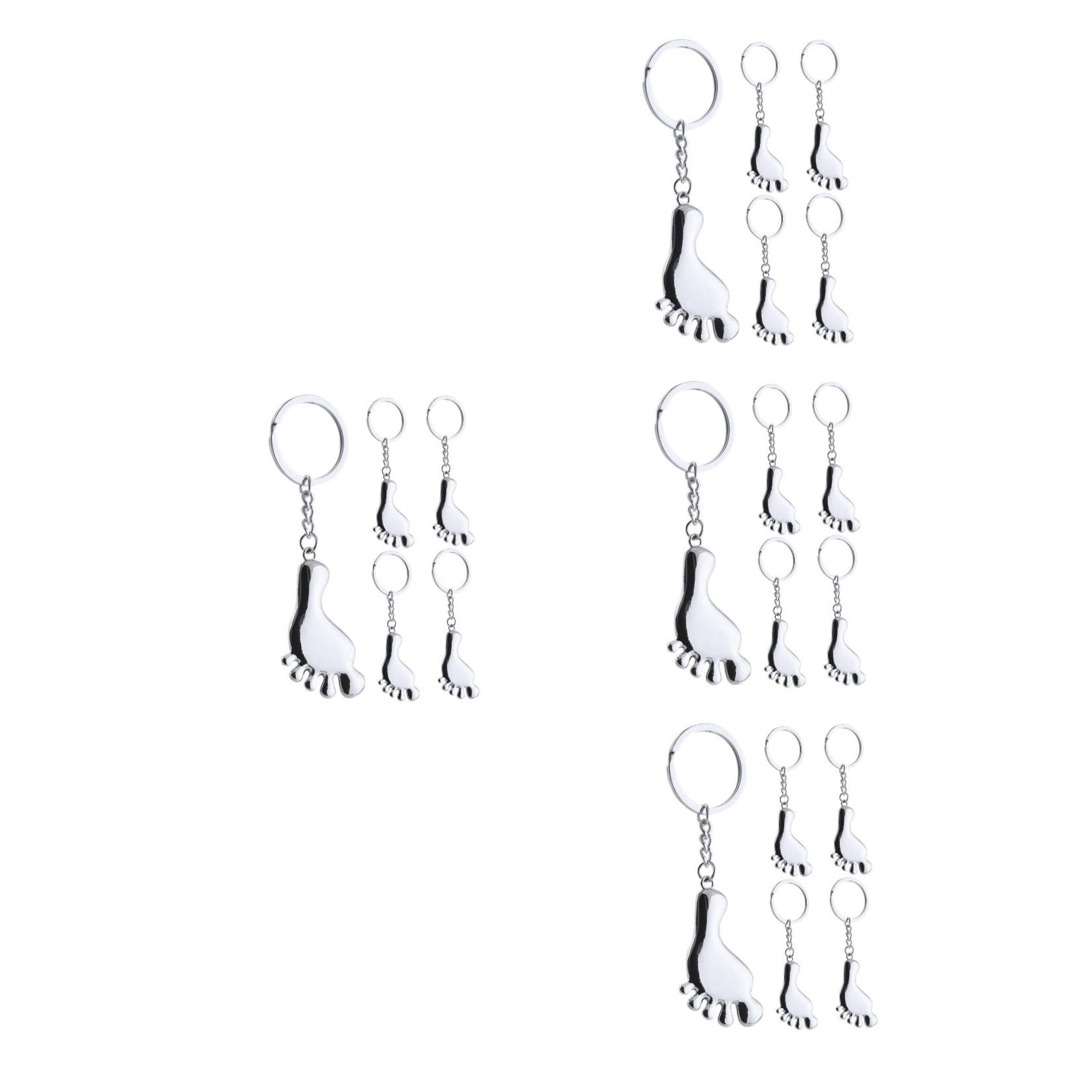 Masteelf 20 Pcs Feet Shaped Keychain Decorative Key Ring Holder Pendant Delicate Keychain Exquisite Footprint Keychain Decorative Keyring