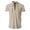 Khaki, variant on Mens Linen Shirts Short Sleeve Summer Cotton Linen Shirt Plus Size Stand Collar Beach Shirt Tops Men'S T Shirts White M