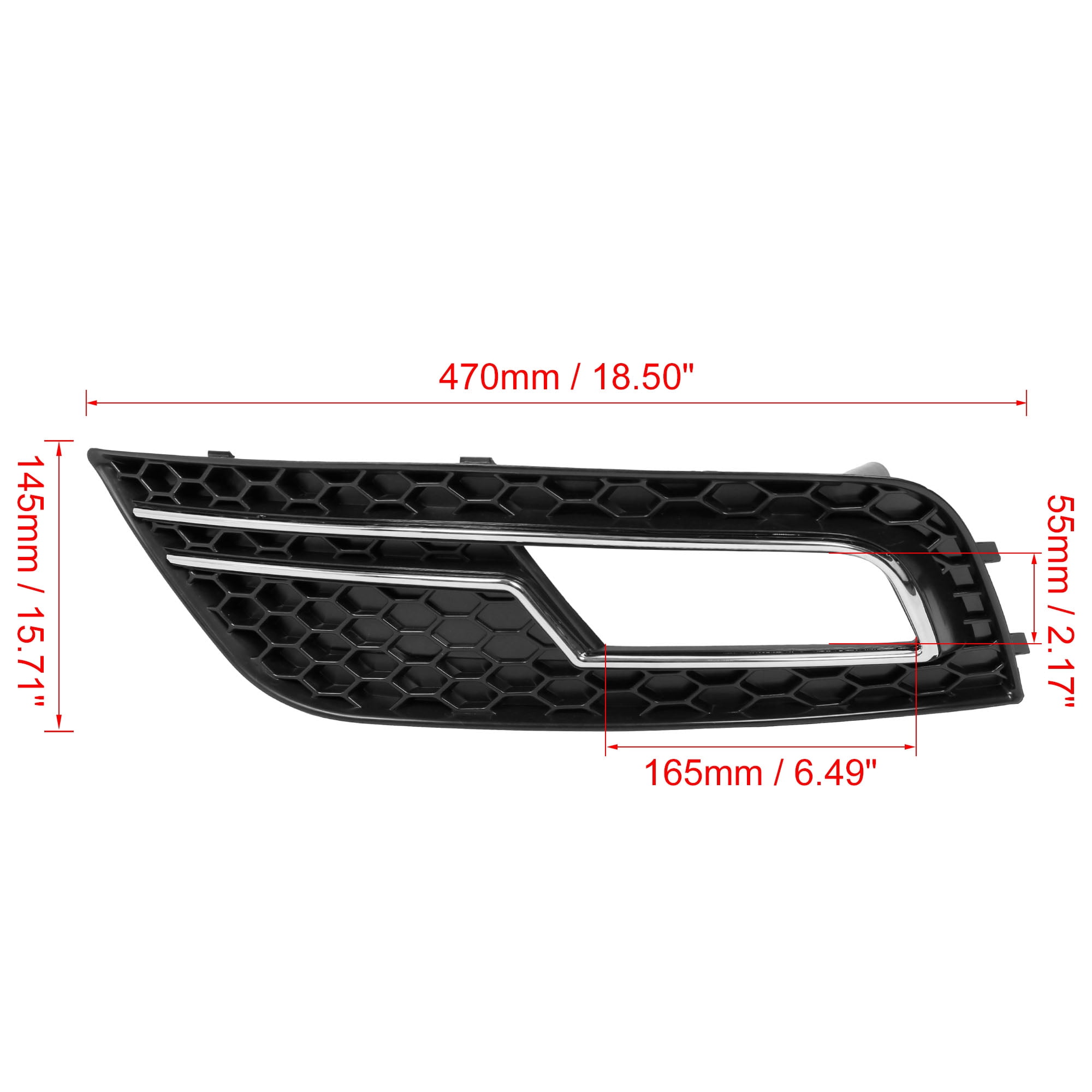 Unique Bargains Car Front Left Fog Light Grille Cover for Audi A4L B9 S4 RS4 13-16 Black