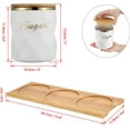 thumbnail image 2 of White Ceramic Canisters Set with Gold  Decor for Sugar, Coffee, Tea Storage, 2 of 8