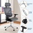 thumbnail image 4 of Ataujin Ergonomic Big and Tall Office Chair, High Back Desk Chair with Adjustable Lumbar Support & Seat Depth, Swivel Mesh Computer Chair 3D Adjustable Armrests, and Smooth Rolling Wheels, 4 of 7