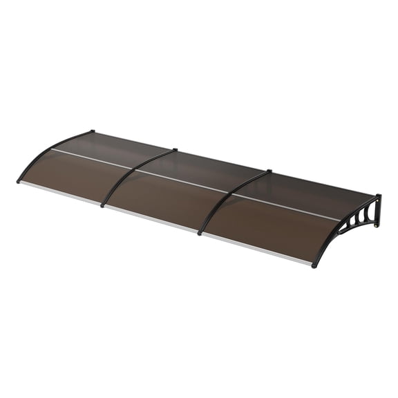 Outdoor Door Awning and Window Canopy, UV Rain Snow Protection Shelter, 6mm Polycarbonate Cover with Brown Brackets, 40x120 Inch Exterior Sun Shade for Front Porch Patio