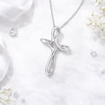 thumbnail image 4 of Cross Infinity Loop Slide .925 Sterling Silver Pendant Necklace, 4 of 9