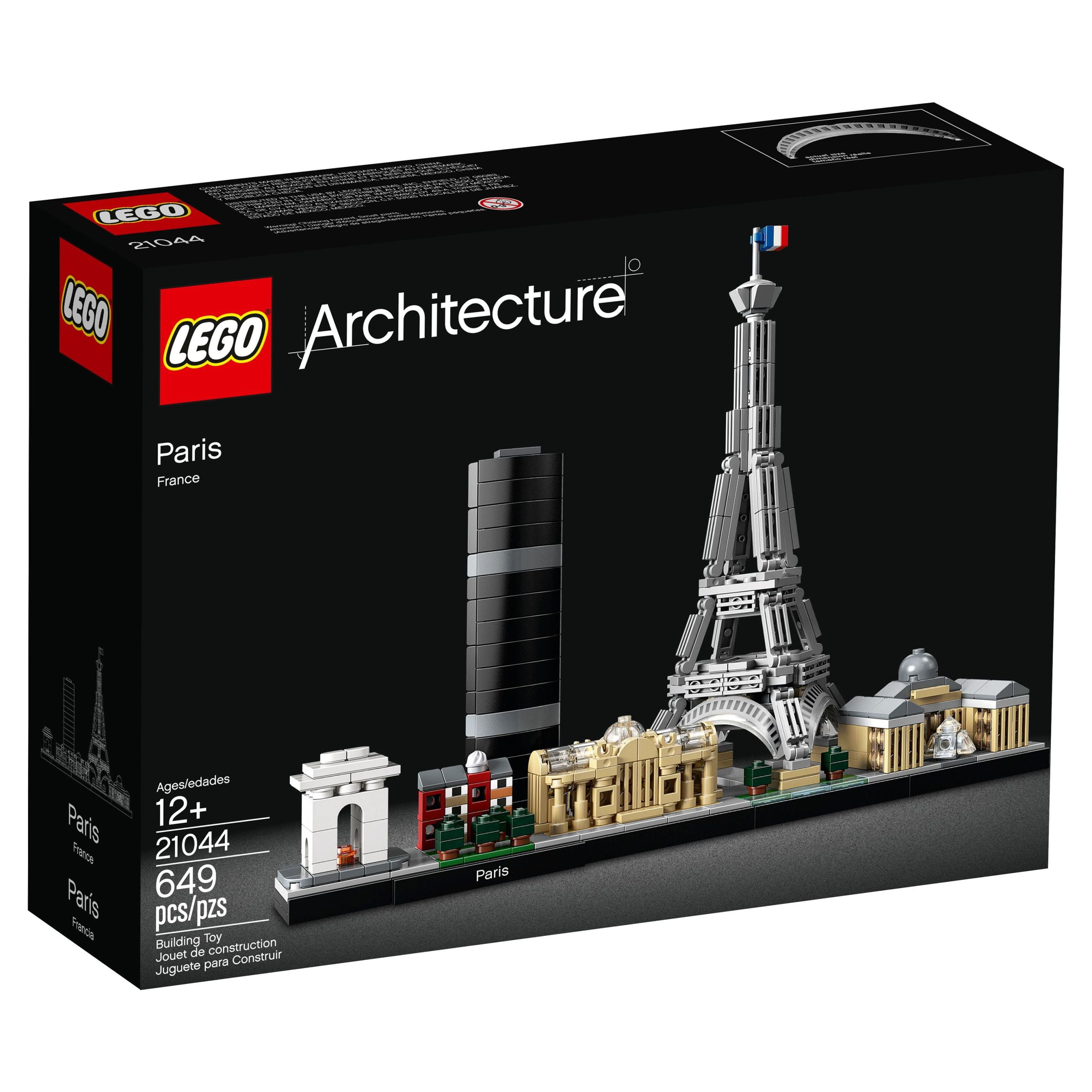 LEGO Architecture Paris Skyline 21044 Collectible Model Building Kit with  Eiffel Tower and The Louvre, Skyline Collection