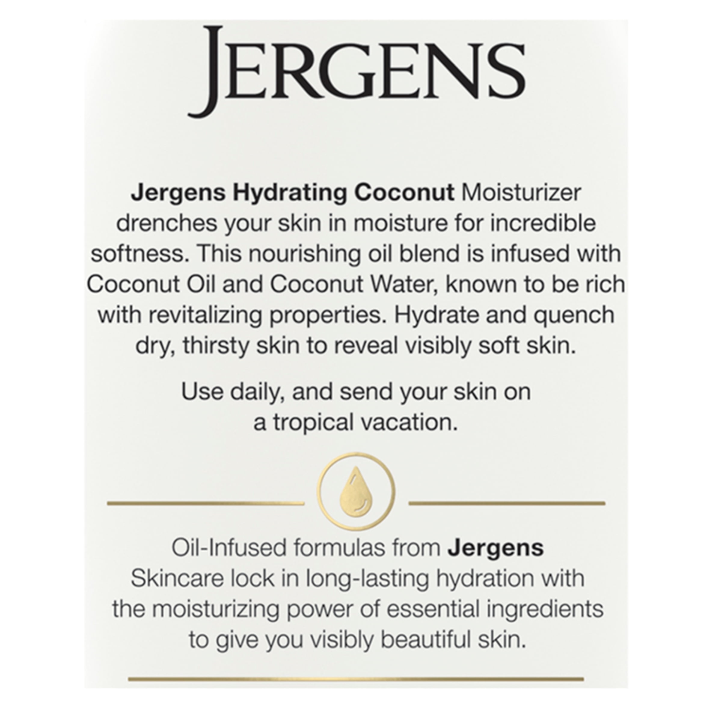 Jergens Hydrating Coconut Oil-Infused Moisturizer, 21 fl oz