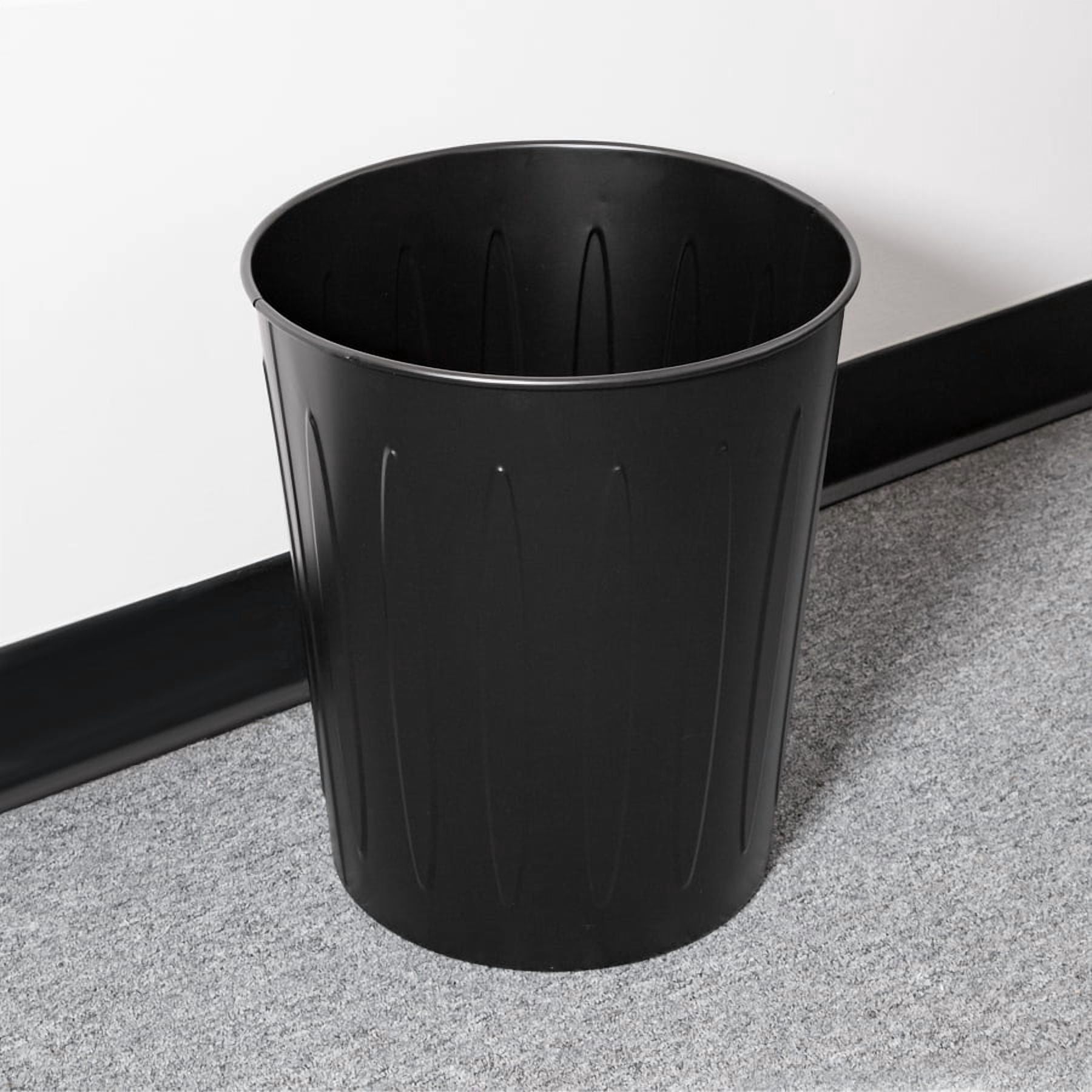 Genuine Joe Steel 6 Gallon Fire-safe Trash Can, Black