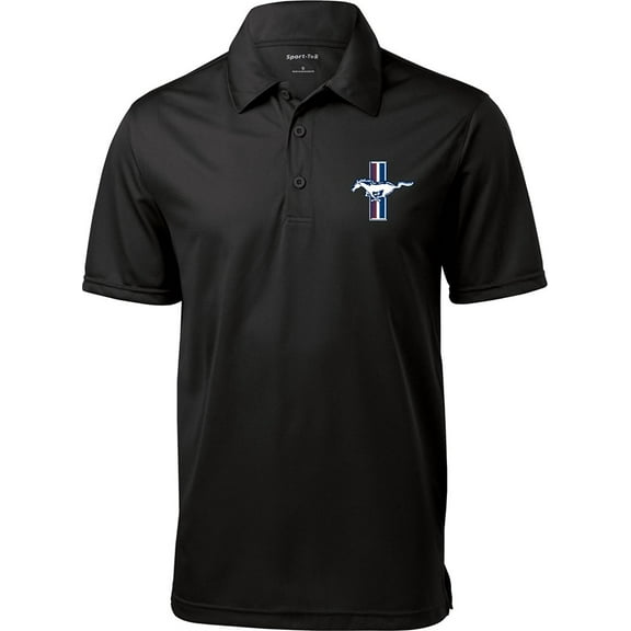 Ford Mustang GT Crest (Pocket Print) Polo Shirt - Black