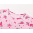 thumbnail image 2 of Beezizac Cotton Pajama for Girls - Pink Watermelon & Heart Short Sleeve Set 2-Piece for Kids Sleepover PJ Size 6, 2 of 7