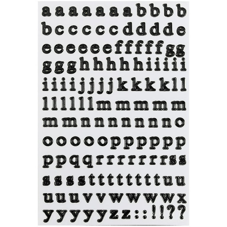 2 Black Color Alphabet & Numbers Stickers (72/Pack) 24 Pack
