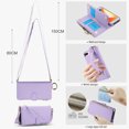 thumbnail image 3 of Crossbody Wallet Case for iPhone 7 / iPhone 8 / iPhone SE 2022 & 2020 RFID Blocking Card Slots, PU Leather Magnetic Snap Wristband Strap Zipper Pocket Phone Case with Stand Secure Ring Buckle, Violet, 3 of 7
