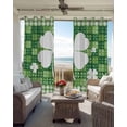 thumbnail image 3 of St Patrick's Day Blackout Curtains 96 Inch Length 2 Panels Set, Spring Shamrock Botanical Green Plaid Full Shading Curtains for Windows, Blackout Curtains for Bedroom Living Room 52"x96", 3 of 8