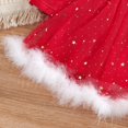 thumbnail image 5 of Christmas Girl Princess Dress Christmas Red Gauze Flannel Dress + Headband Two-Piece Set, Red Size 130, 5 of 5
