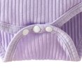 thumbnail image 6 of Odeerbi Girls Floral Suspender Skirt with Headband Set Infant Girls Clothes Strip Cotton Open Button Top With Plaid Skirt Knot Hairband Three Piece Set Purple 3-6 Months, 6 of 9