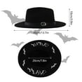 thumbnail image 3 of Halloween Hat Decoration Outdoor Flat-topped Woolen Hat, 3 of 7
