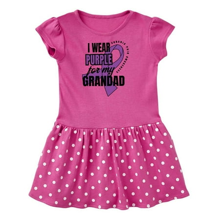 

Inktastic Chronic Pain I Wear Purple For My Grandad Gift Toddler Girl Dress