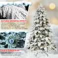 thumbnail image 6 of Soilhill 6FT Prelit Flocked Christmas Tree with Light, Snowy Pine Design, 270Warm White LED Lights, Hinged Branches, Metal Stand, Realistic Artificial Xmas Tree for Indoor Holiday Decoration, 6 of 7