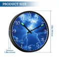 thumbnail image 3 of Voice Activated Clock with Glow Light 12 Inch Large Silent Wall Clock Battery Operated for Home Decor Blue Tone Lightning, 3 of 8