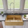 thumbnail image 4 of Brushed Nickel Double Spout Commercial Spring Kitchen Faucet, 4 of 9