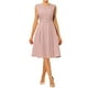 thumbnail image 1 of Vestido sin mangas con cremallera y cinturón de INSPIRE CHIC para mujeres, vestido midi ajustado y acampanado para el trabajo 2XL Rosa, 1 of 6