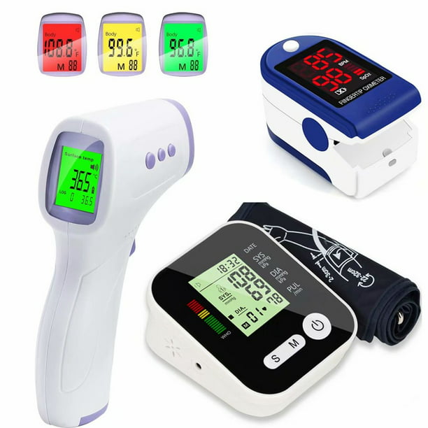 Touchless Thermometer, Pulse Blood Pressure Monitor, Touchless Digital Forehead Thermometer, Fingertip Pulse Oximeter, Upper Arm Blood Pressure Monitor (BP-002) - Walmart.com