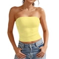 thumbnail image 2 of ASDFVBKG Women Sexy Tube Tops Going Out Double Lined Basic Summer Y2K Tank Top Yellow S, 2 of 4