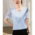 thumbnail image 1 of Nouvelle Blouse Décontractée à Manches Courtes Col en V pour Femmes, 1 of 7