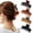 Shiny - Black+Leopard Mix, variant on 4 Pack Double Row Teeth Claw Clips for Thin Hair, 3.5" Medium Strong Hold Matte Hair Clips for Thin and Short Fine Hair Accessories