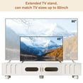 thumbnail image 4 of TV Stand with 2 Drawers and 2 Glass Doors, Atumon TV Console, Entertainment Center for TVs up to 80", Modern TV Cabinet Furniture, Television Stand with Wood Legs for Living Room Bedroom, White, 4 of 10