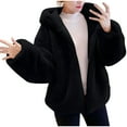 thumbnail image 2 of GuangCheng Coats for Women Fashion Solid Color Cardigan Loose Long Sleeve Open Front Fleece Coat Large Size Sweaters, 2 of 6